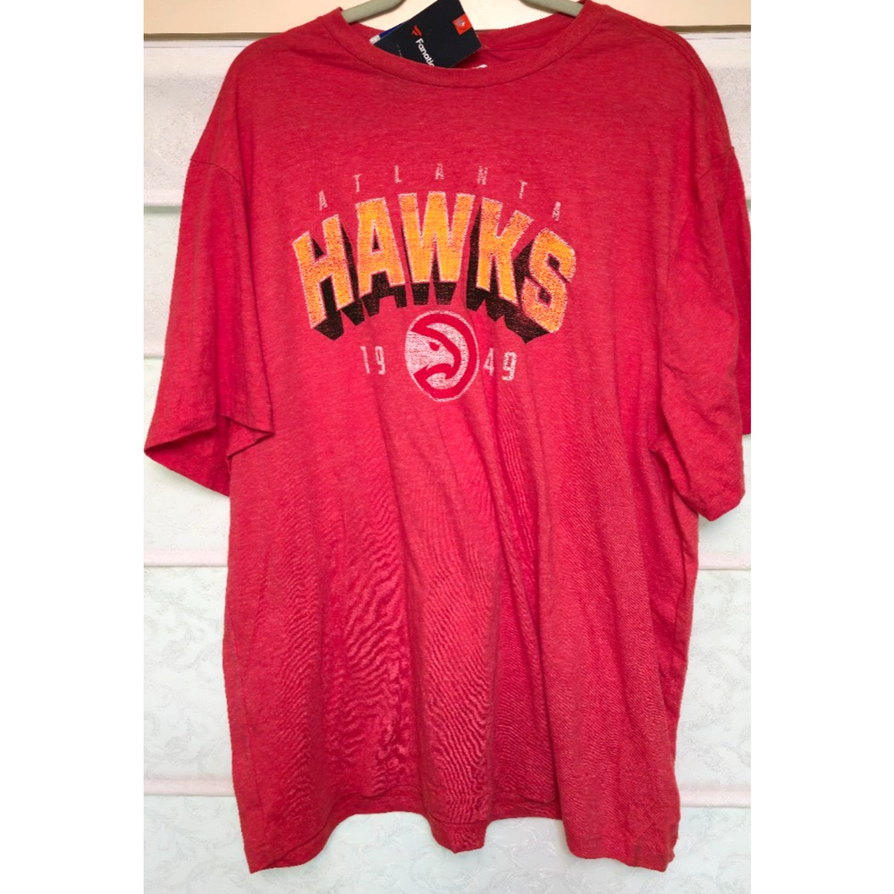 Atlanta Hawks Fanatics Mens 2XL Red NBA Basketball Graphic T Shirt New Tags